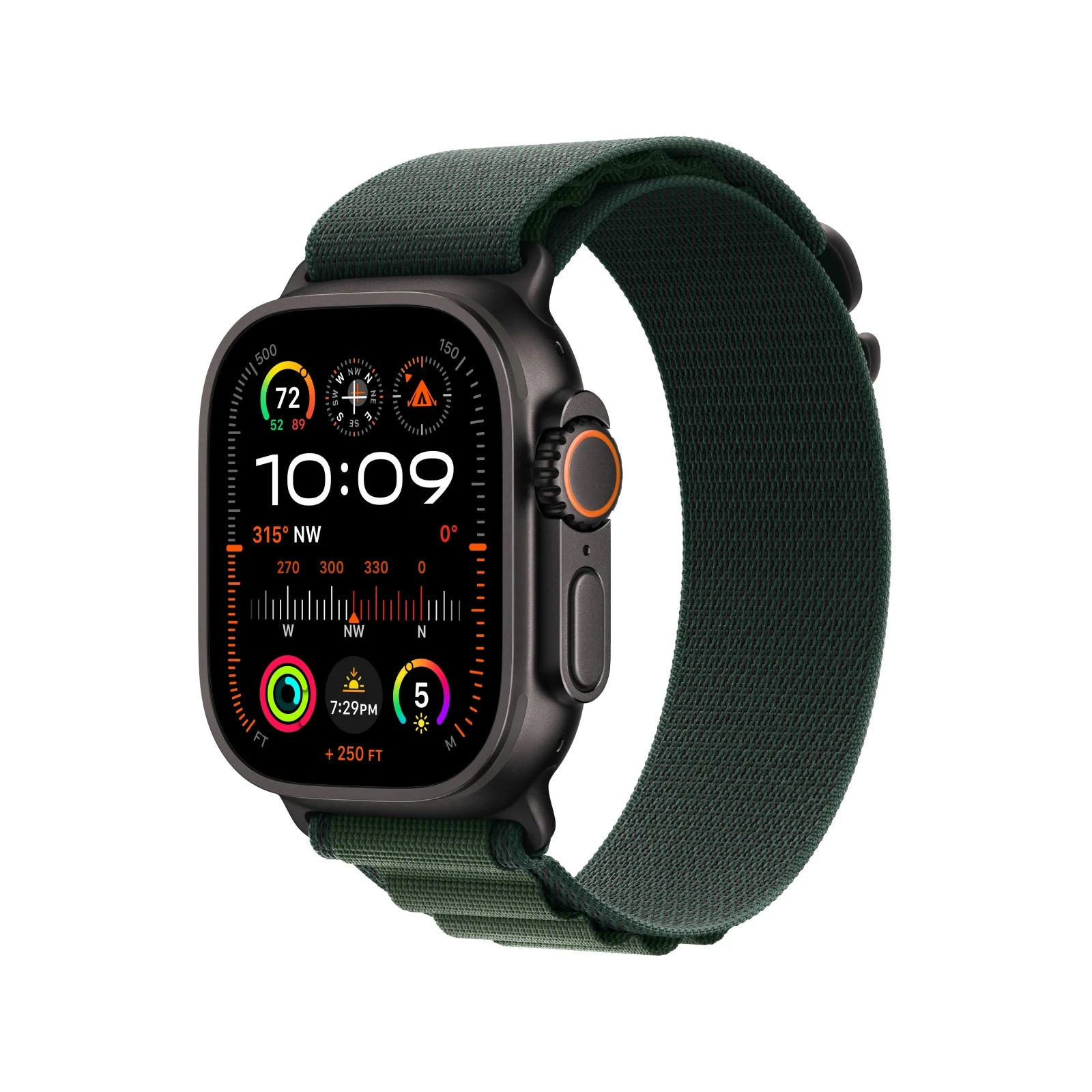 Apple Watch Ultra 2 49mm Black Titanium Dark Green Alpine Loop